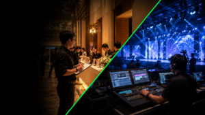 Blogs 65 Event production manages logistics; show production designs the performance. Confusing the two costs money — here's how to tell them apart and hire right.Event production manages logistics; show production designs the performance. Confusing the two costs money — here's how to tell them apart and hire right.
