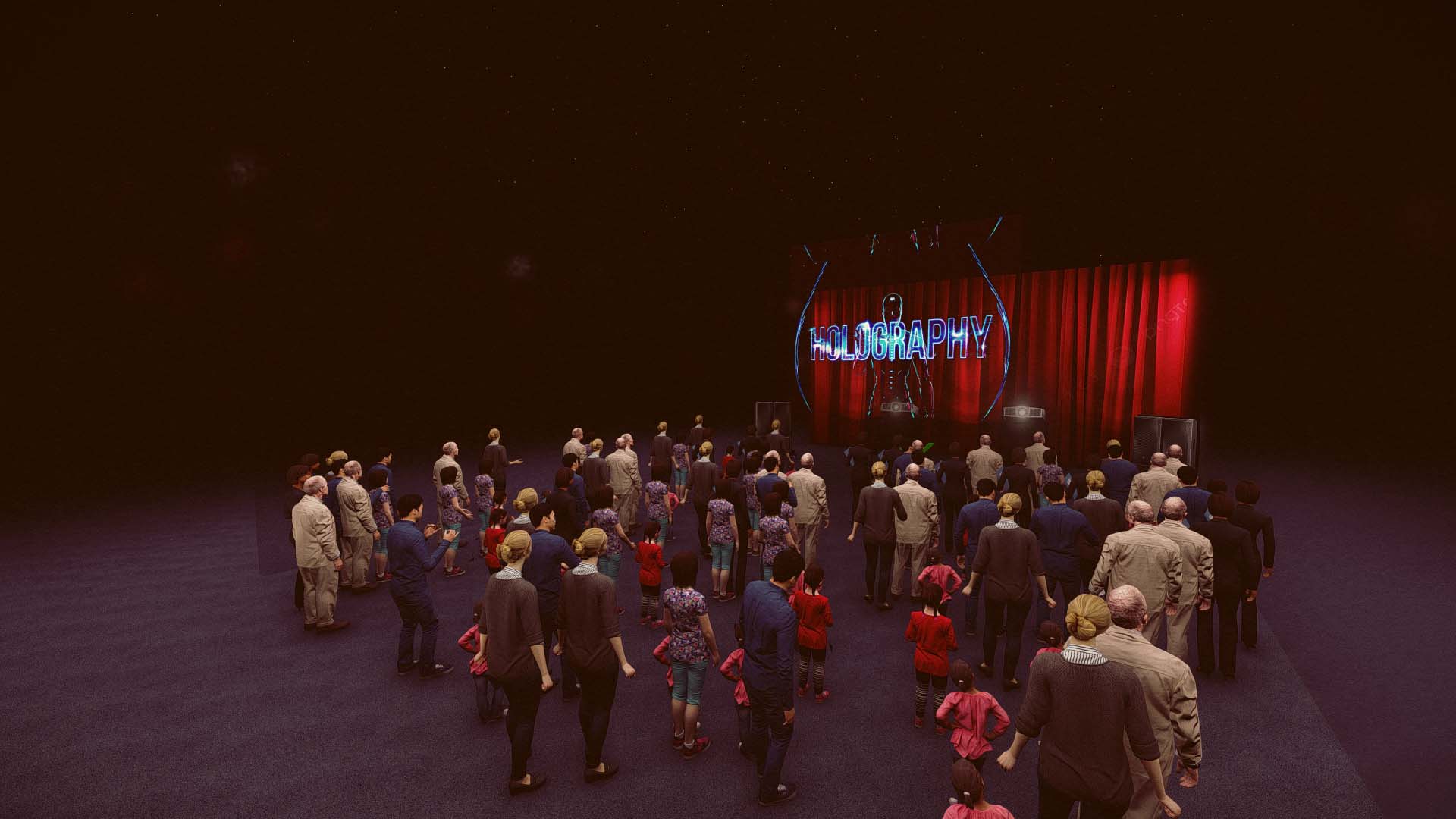 Holo Room Simulation — Crowd View