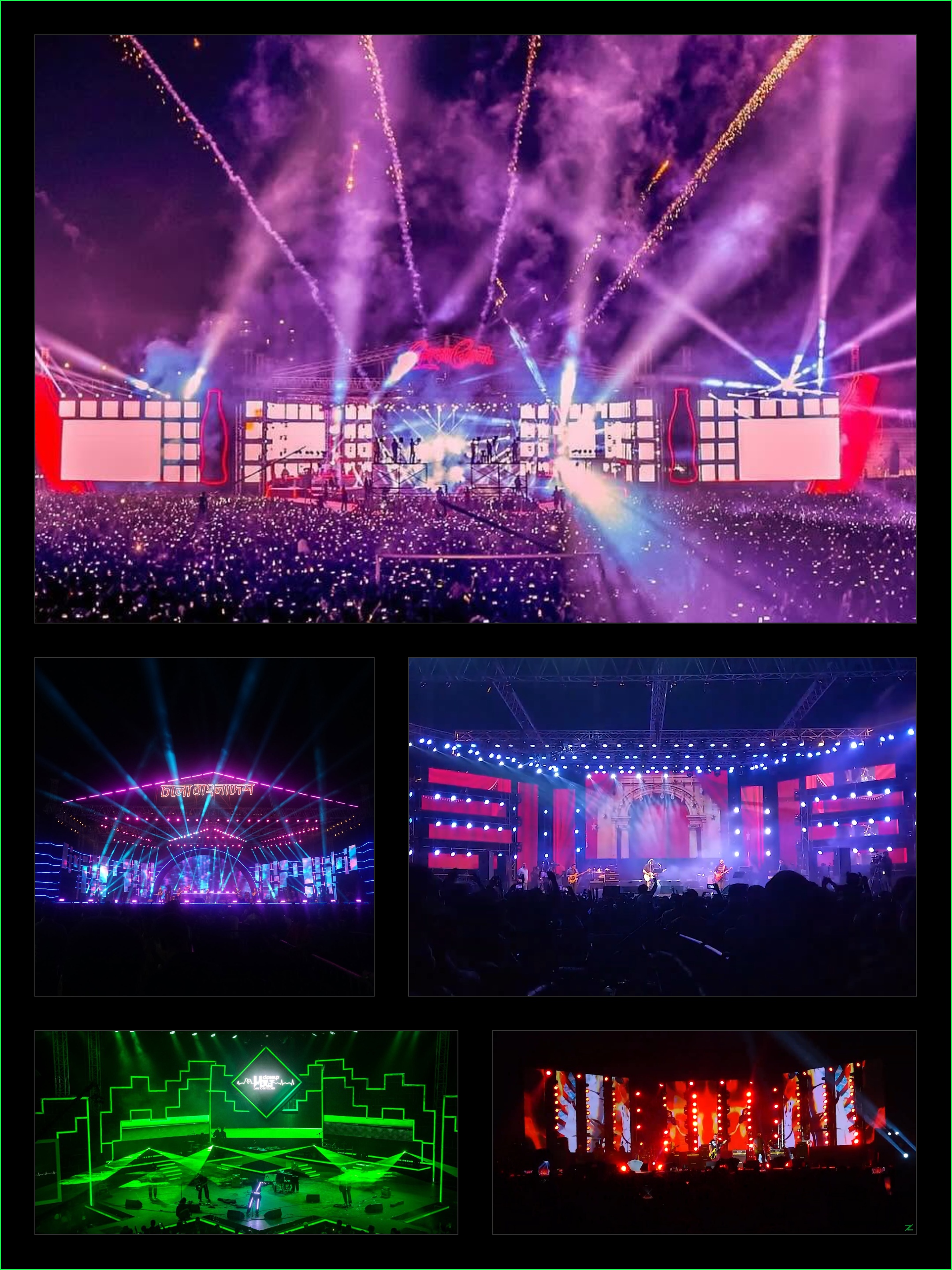 Multi-artist festival concert production by Studio Z in Bangladesh: Cholo Bangladesh, Coke Studio Bangla, BAMBA, and November Rain at Army Stadium and ICCB Dhaka